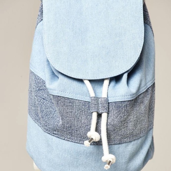 LA Hearts denim rucksack backpack - Picture 2 of 6